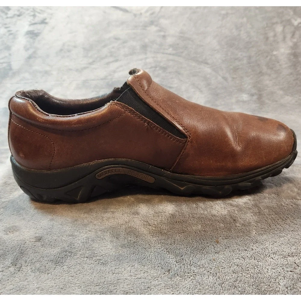 Merrell Shoes Mens 9.5 Brown Jungle Moc Leather Slip On Casual Trail